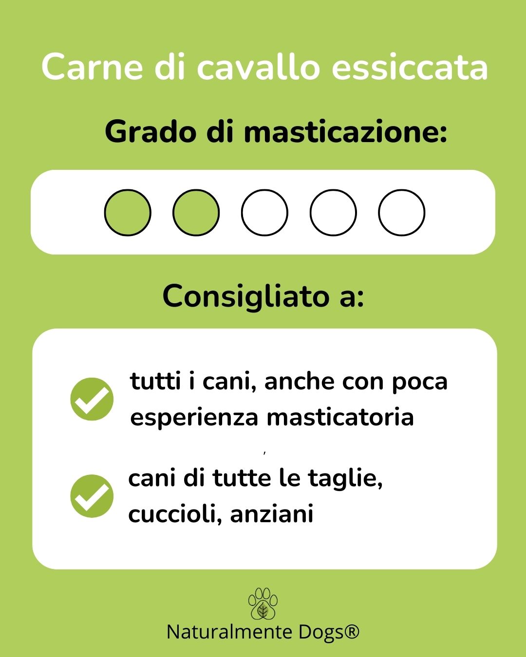 Carne di cavallo essiccata per cani